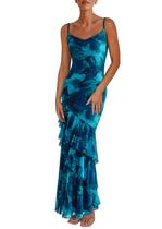 Vestido maxi PRETTYGARDEN 2025 com estampa floral em camadas de verão Vestido maxi PRETTYGARDEN 2025 com estampa floral em camadas de verão