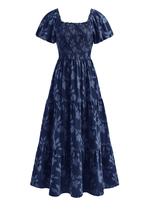 Vestido maxi PRETTYGARDEN 2026 floral de verão para mulheres azul marinho