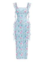 Vestido maxi PRETTYGARDEN Floral para mulheres, verão 2026, azul