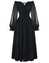 Vestido maxi Scarlet Darkness Renaissance Off Shoulder preto Vestido maxi Scarlet Darkness Renaissance Off Shoulder preto