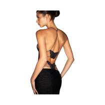 Vestido Maxi Sem Costas Com Estampa De Borboleta Para Mulheres Alças Espaguete Decote Em V Halter