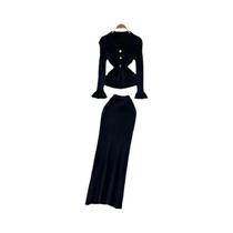 Vestido Maxi Tricotado Elegante Com Decote Em V E Cintura Ajustada Para Mulheres, Vestido Bodycon