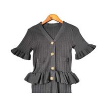 Vestido Maxi Tricotado Elegante Com Decote Em V E Cintura Ajustada Para Mulheres Vestido Bodycon