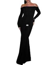 Vestido maxi Unybwonn Sexy Off Shoulder preta