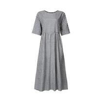 Vestido Maxi Xadrez Boêmio Feminino De Verão ZANZEA Elegante Casual Longo Oversize Para Férias