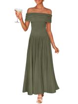 Vestido maxi ZESICA 2025 Off Shoulder Summer para mulheres
