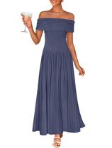 Vestido maxi ZESICA Off The Shoulder, verão 2025, para mulheres