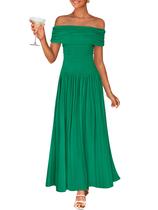 Vestido maxi ZESICA Off The Shoulder, verão 2025, para mulheres