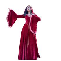 Vestido medieval com cinto vermelho luxuoso casamento celta Vestido medieval com cinto vermelho luxuoso casamento celta