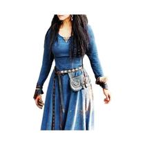 Vestido Medieval Feminino De Manga Longa Maxi Vintage Fada Élfica Renascimento Celta Viking Gótico