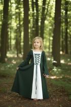 Vestido Medieval Viscolycra infantil verde e branco