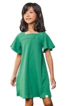 Vestido Meia Malha Verde Liso Infantil BugBee