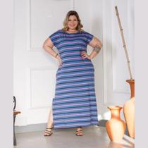 Vestido Mel Longo Manga Curta Fenda Lateral Plus Size