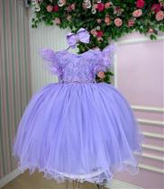 Vestido Menina Bonita Angelie Lilás - Elegante e Confortável