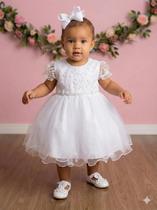 Vestido Menina Bonita Bebe Ana Sofia Branco Batizado