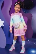 Vestido Menina Colorido Infantil Manga Longa com Capuz Feminino - Kukiê