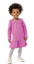 Vestido menina com brilho em malha algodão - carinhoso roxo 4