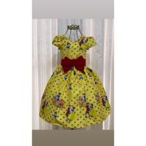 Vestido Menina Elegante Infantil Branca de Neve