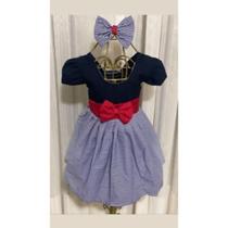 Vestido Menina Elegante Infantil Mini Secretaria Laço Vermelho Vestido Menina Elegante Infantil Mini Secretaria Laço Vermelho
