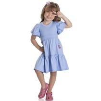 Vestido menina em algodão azul claro serelepe Vestido menina em algodão azul claro serelepe