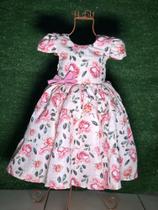 Vestido Menina Infantil Elegante Flor Lis Florido Babado