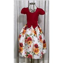 Vestido Menina Infantil Elegante Floral Verão Primavera RF02