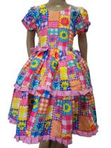 Vestido Menina Infantil Elegante Junina Arraia Girassol Vestido Menina Infantil Elegante Junina Arraia Girassol