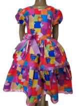Vestido Menina Infantil Elegante Junina Corações 2 Barras Vestido Menina Infantil Elegante Junina Corações 2 Barras