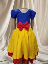 Vestido Menina Infantil Elegante Luxo Branca de Neve Vestido Menina Infantil Elegante Luxo Branca de Neve