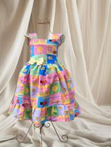 Vestido Menina Infantil Elegante Primavera/Verão alegria Jardim