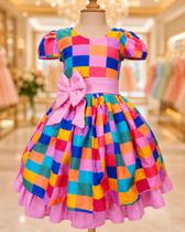 Vestido Menina Infantil Elegante Quadrinha Junina RF02