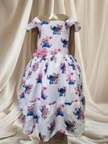 Vestido Menina Infantil Elegante Stitch Branco Vestido Menina Infantil Elegante Stitch Branco