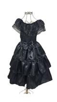 Vestido Menina Infantil Elegante Wandinha Preto