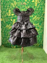 Vestido Menina Infantil Elegante Wandinha Preto