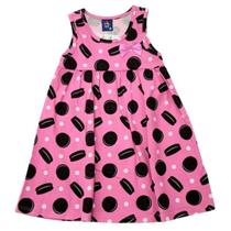 Vestido menina infantil estampado rosa bolachas - pipa - tam. 4 - PIPA By KYLY