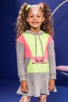 Vestido Menina Infantil Inverno Manga Longa com Capuz Feminino - Kukiê