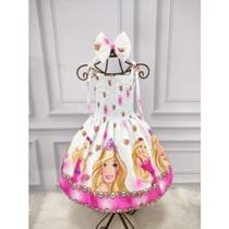 Vestido Menina Infantil Lastex Temático Barbie