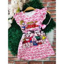 Vestido Menina Infantil Luna Temático T Monica Rosa + Arco de Cabelo Vestido Menina Infantil Luna Temático T Monica Rosa + Arco de Cabelo