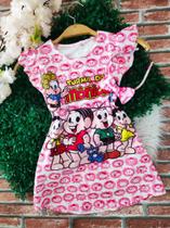 Vestido Menina Infantil Luna Temático T Monica Rosa