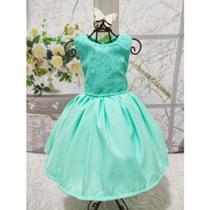 Vestido Menina Infantil Luxo Renda Verde Claro