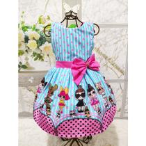 Vestido Menina Infantil Luxo Temático Boneca Lol Busto Sublimado Vestido Menina Infantil Luxo Temático Boneca Lol Busto Sublimado