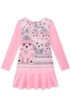 Vestido Menina Infantil Manga Longa Feminino com Chapéu estilo Bucket - Kukiê Vestido Menina Infantil Manga Longa Feminino com Chapéu estilo Bucket - Kukiê