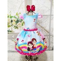 Vestido Menina Infantil Perola Temático (Maria Clara & JP) Azul Vestido Menina Infantil Perola Temático (Maria Clara & JP) Azul