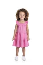 Vestido Menina Infantil Rosa Babados TMX