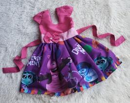 Vestido Menina Infantil Simples Temático Divertidamente