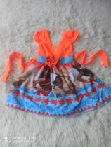 Vestido Menina Infantil Simples Temático Moana RF04 Vestido Menina Infantil Simples Temático Moana RF04