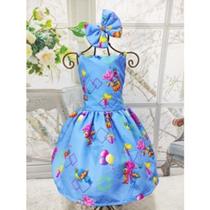 Vestido Menina Infantil Temático Pocoyo Alça Regular Vestido Menina Infantil Temático Pocoyo Alça Regular
