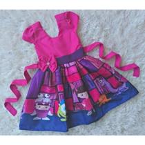 Vestido Menina Infantil Temático Simples Boo Monstro Sa