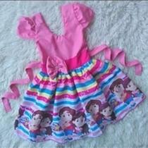 Vestido Menina Infantil Temático Simples Maria Clara e JP Normal Vestido Menina Infantil Temático Simples Maria Clara e JP Normal