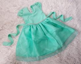 Vestido Menina Infantil Temático Tule Simples Verde